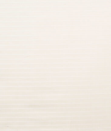 Nemesis Men's Giza Cotton 2/120's Striped  Unstitched Shirting Fabric (Cream)