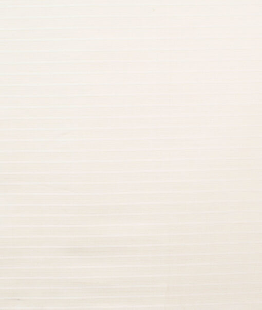 Nemesis Men's Giza Cotton 2/120's Striped  Unstitched Shirting Fabric (Cream)