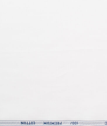 Raymond Men's Premium Cotton Stuctured  Unstitched Shirting Fabric (White)
