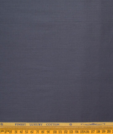 Soktas Men's Giza Cotton Solids  Unstitched Shirting Fabric (Dark Grey)
