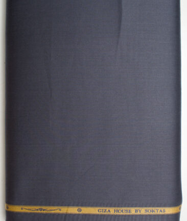 Soktas Men's Giza Cotton Solids  Unstitched Shirting Fabric (Dark Grey)