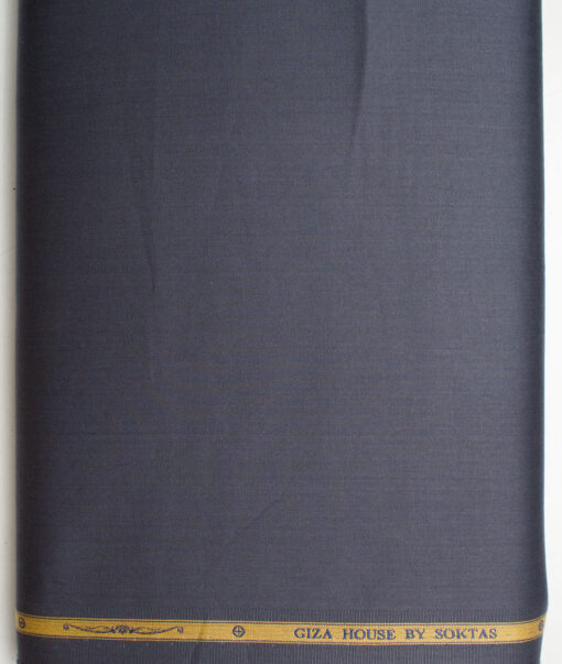 Soktas Men's Giza Cotton Solids  Unstitched Shirting Fabric (Dark Grey)