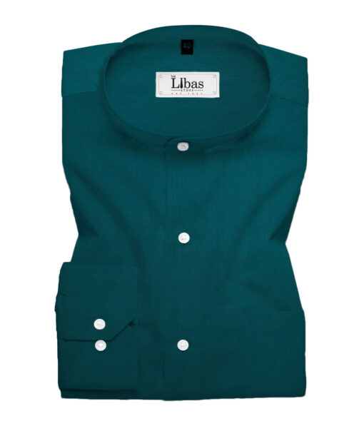 Soktas Men's Giza Cotton Solids  Unstitched Shirting Fabric (Dark Sea Green)