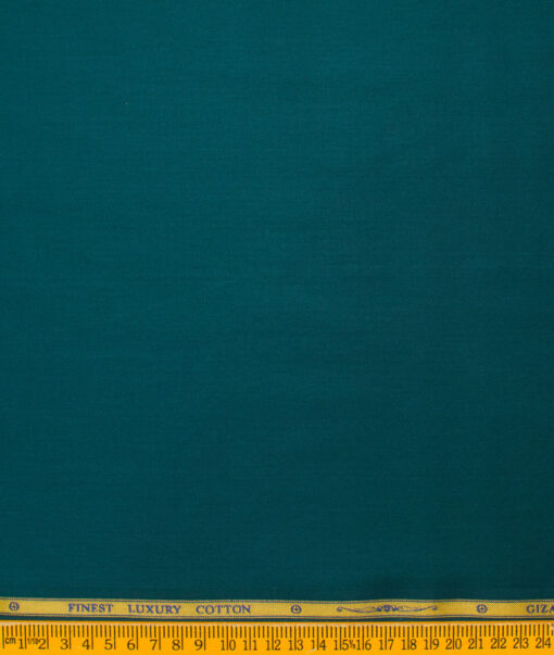 Soktas Men's Giza Cotton Solids  Unstitched Shirting Fabric (Dark Sea Green)