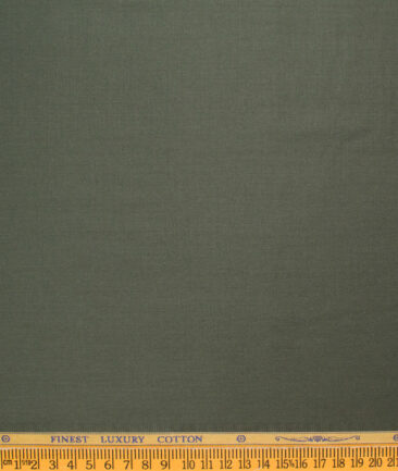Soktas Men's Giza Cotton Solids  Unstitched Shirting Fabric (Dark Seaweed Green)