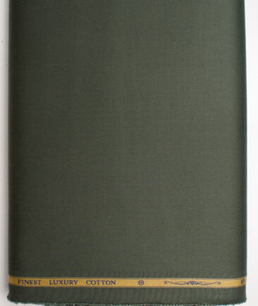 Soktas Men's Giza Cotton Solids  Unstitched Shirting Fabric (Dark Seaweed Green)
