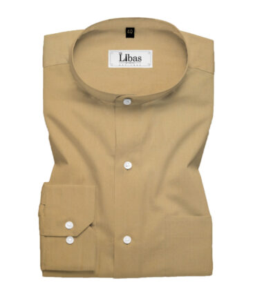 Soktas Men's Giza Cotton Solids  Unstitched Shirting Fabric (Light Brown)