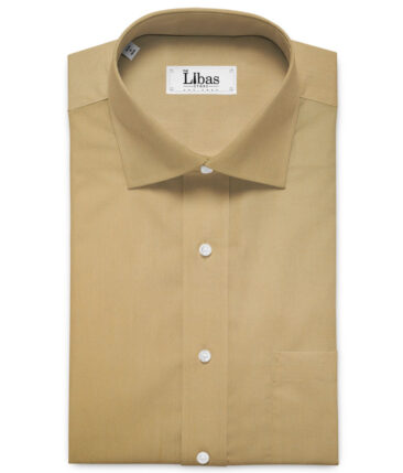 Soktas Men's Giza Cotton Solids  Unstitched Shirting Fabric (Light Brown)