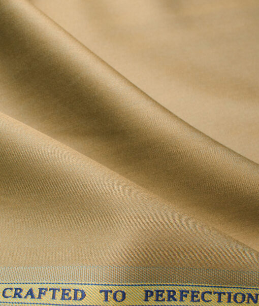 Soktas Men's Giza Cotton Solids  Unstitched Shirting Fabric (Light Brown)