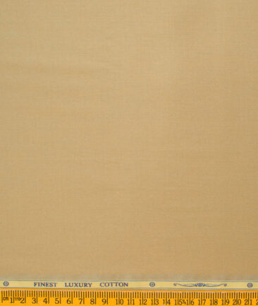 Soktas Men's Giza Cotton Solids  Unstitched Shirting Fabric (Light Brown)