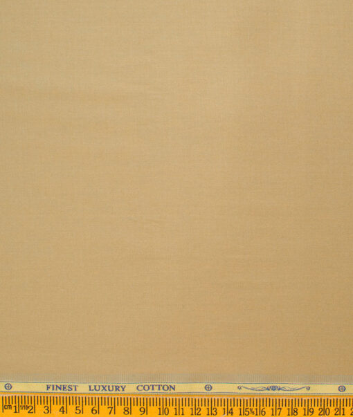 Soktas Men's Giza Cotton Solids  Unstitched Shirting Fabric (Light Brown)