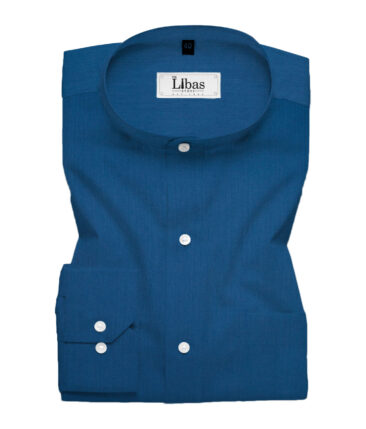 Soktas Men's Giza Cotton Solids  Unstitched Shirting Fabric (Rhino Blue)