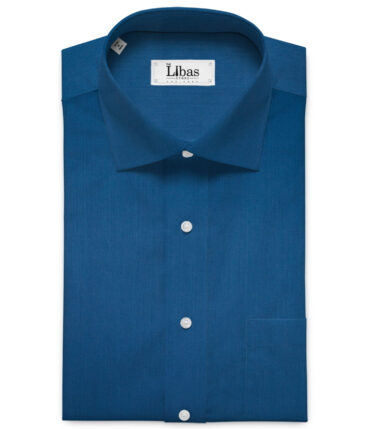 Soktas Men's Giza Cotton Solids  Unstitched Shirting Fabric (Rhino Blue)