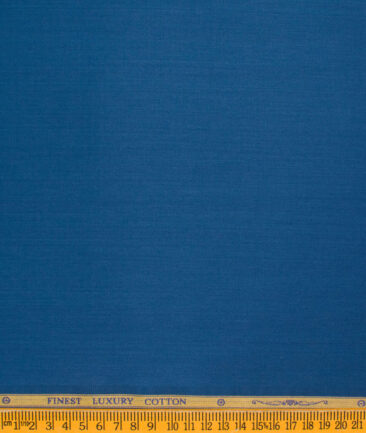 Soktas Men's Giza Cotton Solids  Unstitched Shirting Fabric (Rhino Blue)