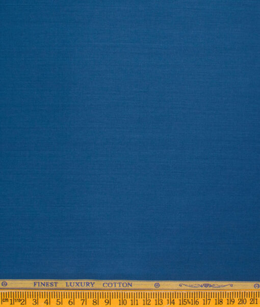 Soktas Men's Giza Cotton Solids  Unstitched Shirting Fabric (Rhino Blue)