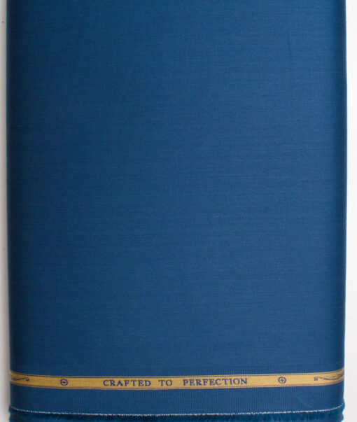 Soktas Men's Giza Cotton Solids  Unstitched Shirting Fabric (Rhino Blue)