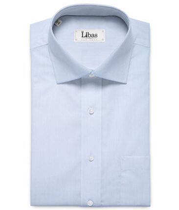 Soktas Men's Giza Cotton Solids  Unstitched Shirting Fabric (Sky Blue)