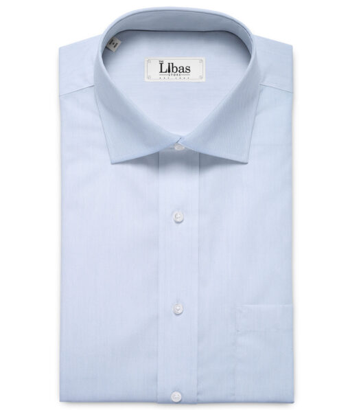 Soktas Men's Giza Cotton Solids  Unstitched Shirting Fabric (Sky Blue)