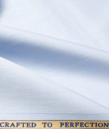 Soktas Men's Giza Cotton Solids  Unstitched Shirting Fabric (Sky Blue)
