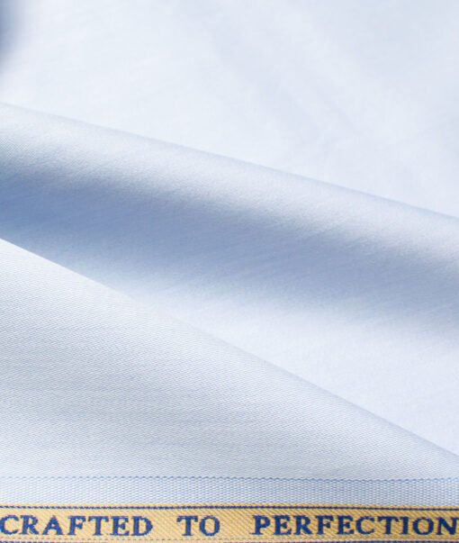 Soktas Men's Giza Cotton Solids  Unstitched Shirting Fabric (Sky Blue)
