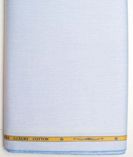 Soktas Men's Giza Cotton Solids  Unstitched Shirting Fabric (Sky Blue)