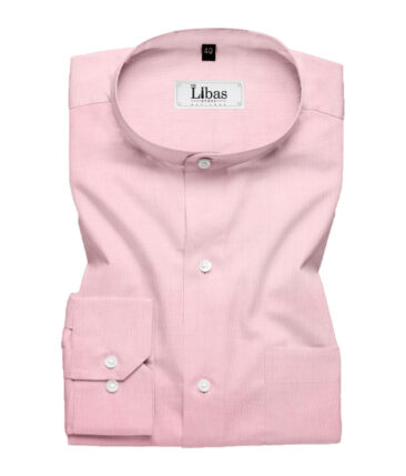 Soktas Men's Giza Cotton 2/120's Self Design  Unstitched Shirting Fabric (Pink)