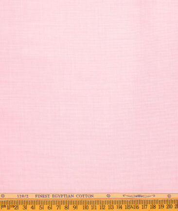 Soktas Men's Giza Cotton 2/120's Self Design  Unstitched Shirting Fabric (Pink)