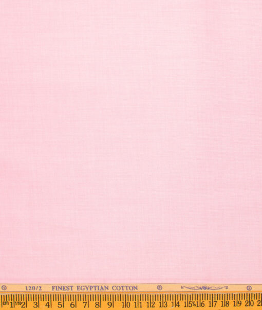 Soktas Men's Giza Cotton 2/120's Self Design  Unstitched Shirting Fabric (Pink)