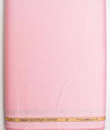 Soktas Men's Giza Cotton 2/120's Self Design  Unstitched Shirting Fabric (Pink)
