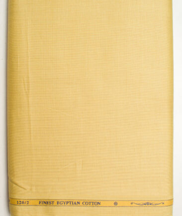 Soktas Men's Giza Cotton 2/120's Self Design  Unstitched Shirting Fabric (Yellow)