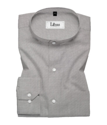 Soktas Men's Giza Cotton 2/120's Self Design  Unstitched Shirting Fabric (Grey)