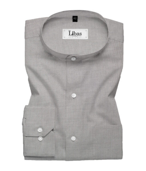 Soktas Men's Giza Cotton 2/120's Self Design  Unstitched Shirting Fabric (Grey)