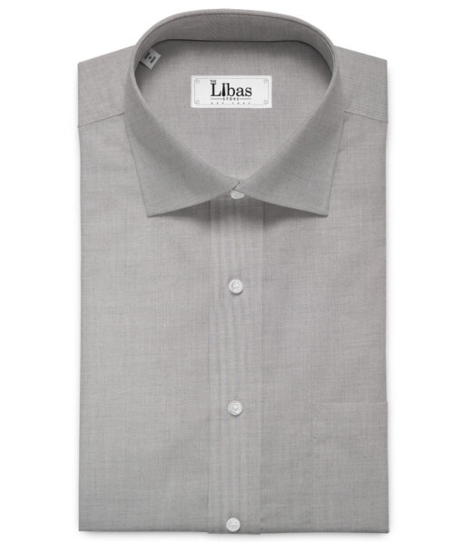 Soktas Men's Giza Cotton 2/120's Self Design  Unstitched Shirting Fabric (Grey)