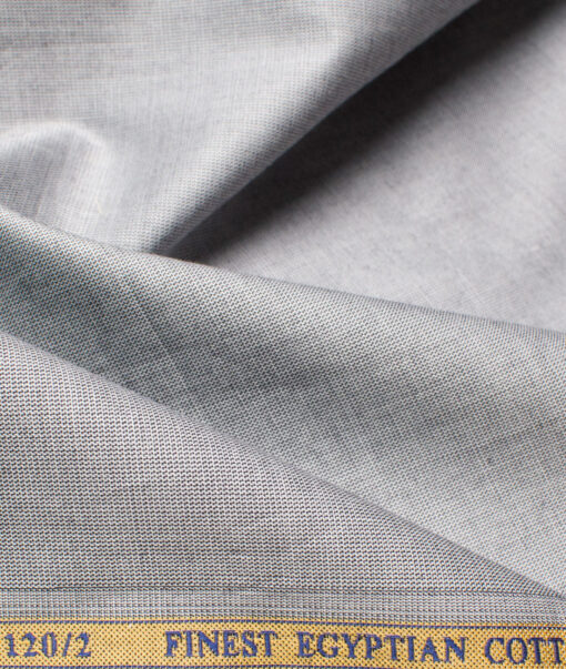 Soktas Men's Giza Cotton 2/120's Self Design  Unstitched Shirting Fabric (Grey)