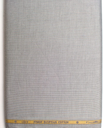 Soktas Men's Giza Cotton 2/120's Self Design  Unstitched Shirting Fabric (Grey)