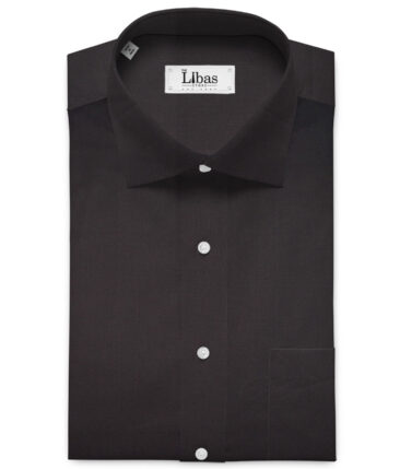 Soktas Men's Giza Cotton 2/120's Solids  Unstitched Shirting Fabric (Black)