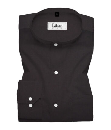Soktas Men's Giza Cotton 2/120's Solids  Unstitched Shirting Fabric (Black)