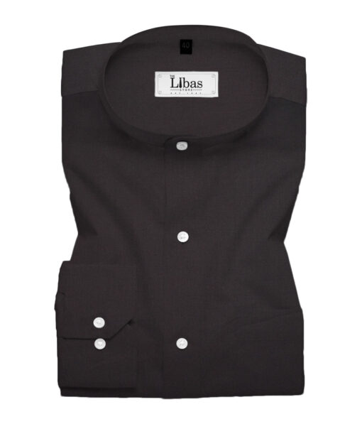 Soktas Men's Giza Cotton 2/120's Solids  Unstitched Shirting Fabric (Black)