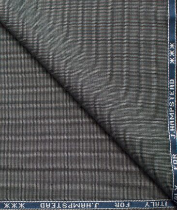 J.Hampstead Men's Wool Structured Super 150's  Unstitched Suiting Fabric (Grey)