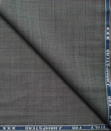 J.Hampstead Men's Wool Structured Super 150's  Unstitched Suiting Fabric (Grey)