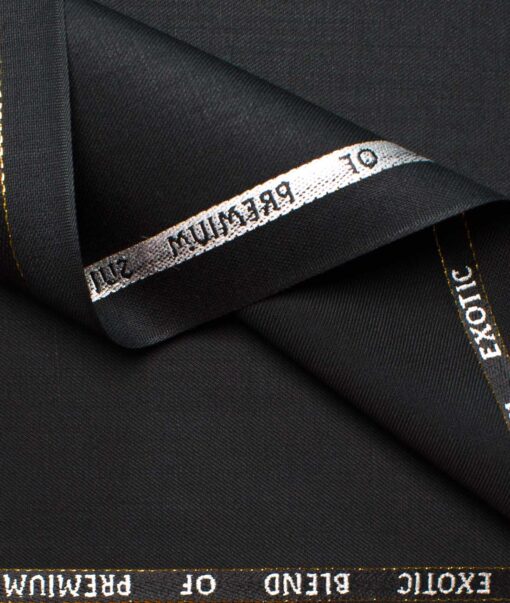 J.Hampstead Men's Wool Solids Super 90's Unstitched Suiting Fabric (Black)