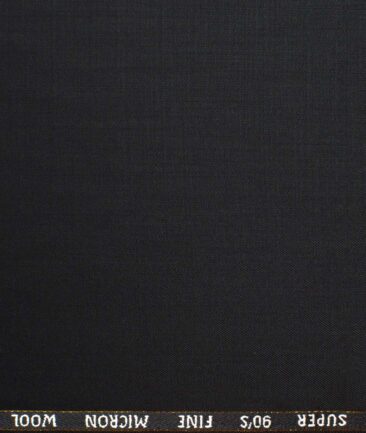 J.Hampstead Men's Wool Solids Super 90's Unstitched Suiting Fabric (Black)