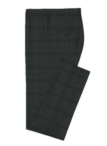 J.Hampstead Men's Wool Checks Super 100's  Unstitched Suiting Fabric (Dark Green)