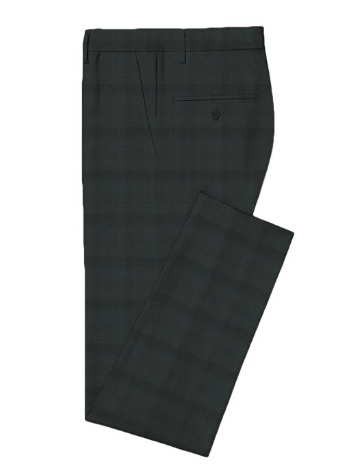 J.Hampstead Men's Wool Checks Super 100's  Unstitched Suiting Fabric (Dark Green)