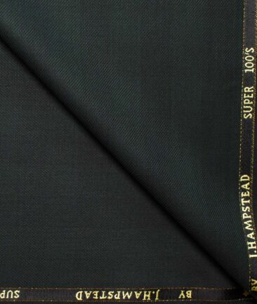 J.Hampstead Men's Wool Checks Super 100's  Unstitched Suiting Fabric (Dark Green)
