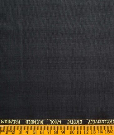 J.Hampstead Men's Wool Checks Super 100's  Unstitched Suiting Fabric (Dark Grey)