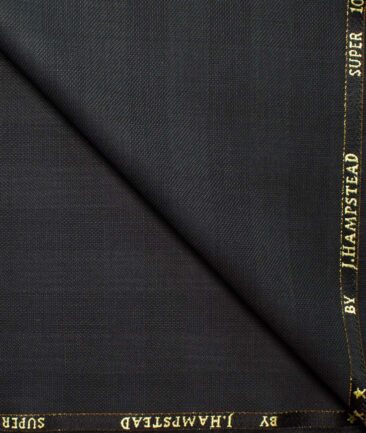 J.Hampstead Men's Wool Checks Super 100's  Unstitched Suiting Fabric (Dark Grey)