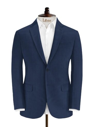 J.Hampstead Men's Wool Solids Super 90's  Unstitched Suiting Fabric (Dark Royal Blue)