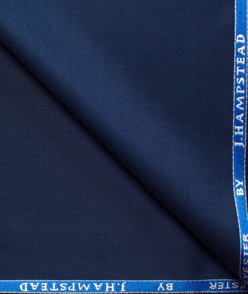 J.Hampstead Men's Wool Solids Super 90's  Unstitched Suiting Fabric (Dark Royal Blue)