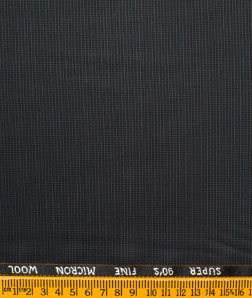 J.Hampstead Men's Wool Self Design Super 90's  Unstitched Suiting Fabric (Dark Grey)